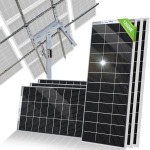 eco worthy 1200w solar tracker system: 6pcs bifacial 195w monocrystalline solar panels, dual axis solar tracking kit with tracker controller for shed farm yard hut field and any off grid